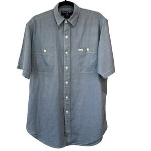 POLO Sport Ralph Lauren Chambray Short Sleeve Button Down Shirt Mens Medium